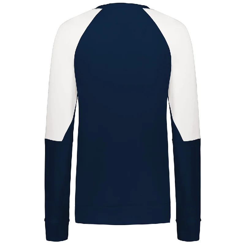 Holloway Women's Navy/White Momentum Team Fleece Crew