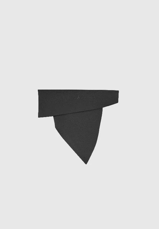 Angled Hem Bardot Top - Black