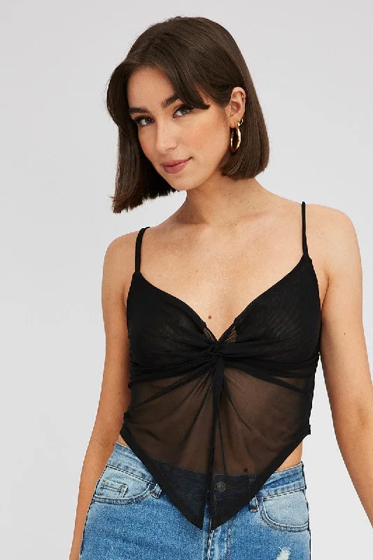 Black Flyaway Top Singlet