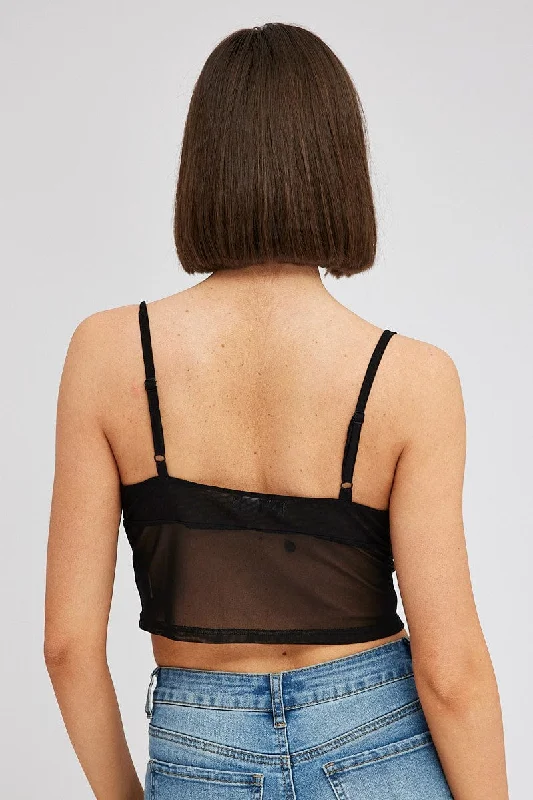 Black Flyaway Top Singlet