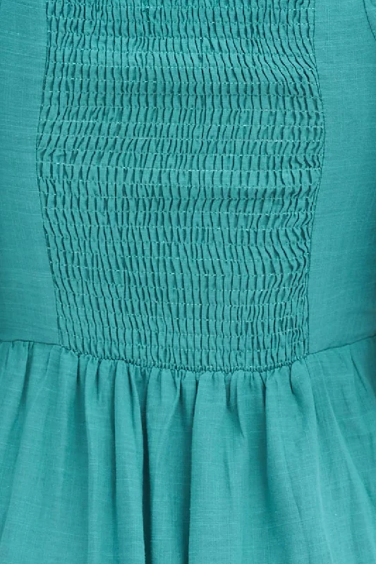 Green Maxi Dress Linen