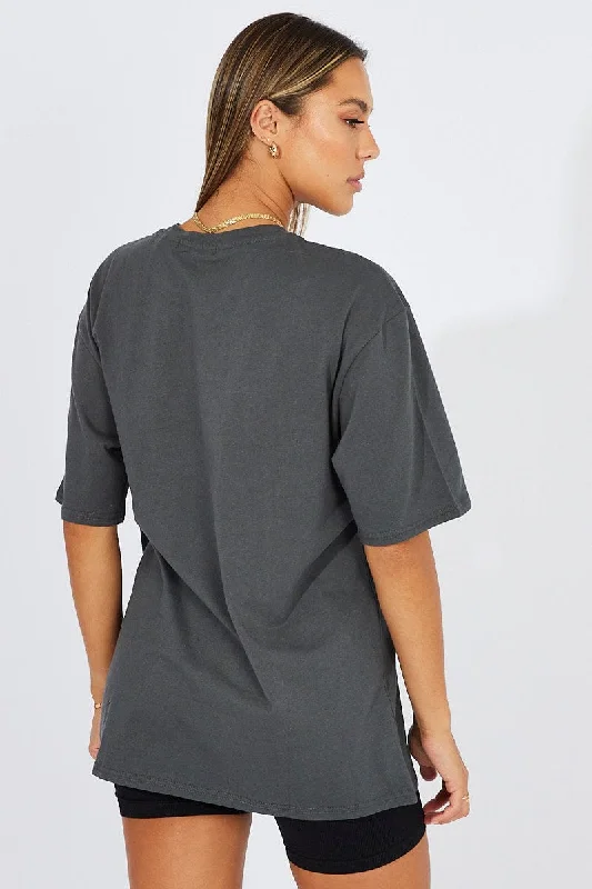 Grey Graphic Tee Short Sleeve