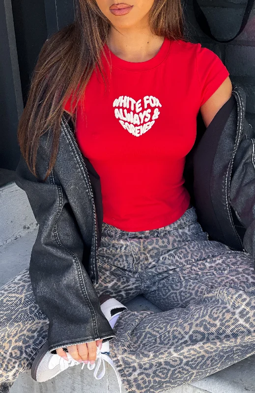 Head Over Heart Baby Tee Red