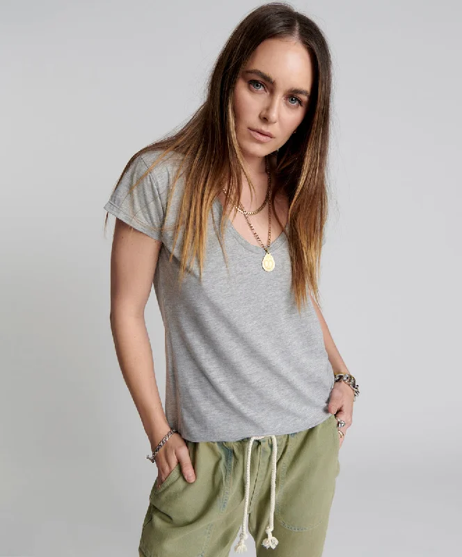 ONE TEASPOON SCOOP NECK BASIC TEE GREY