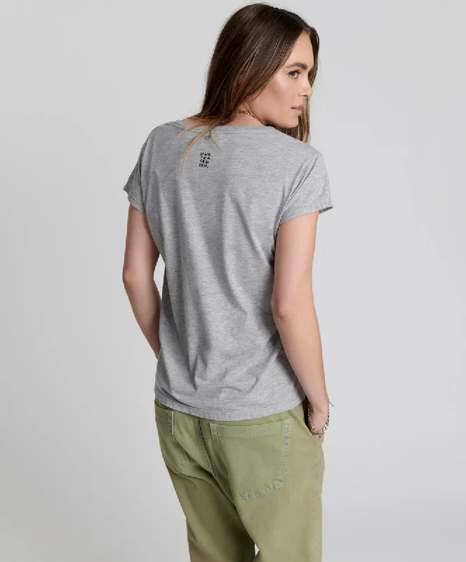 ONE TEASPOON SCOOP NECK BASIC TEE GREY