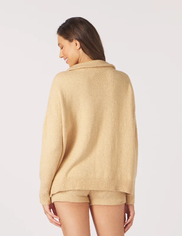 Elevated 1/4 Zip: Tan