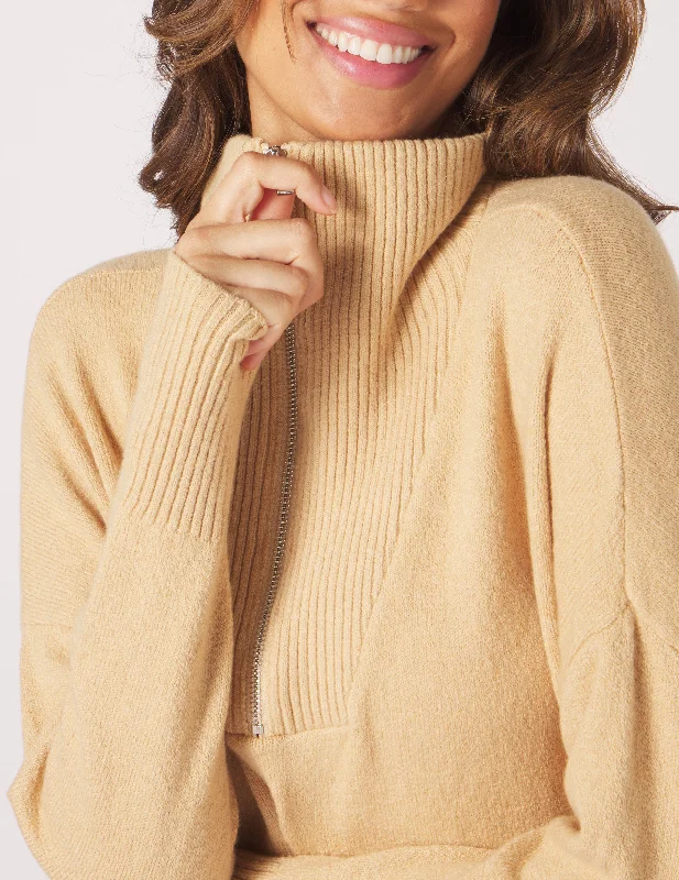 Elevated 1/4 Zip: Tan