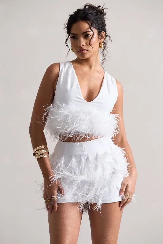 Encore | White Feather Shorts