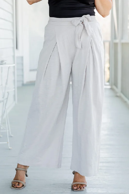 Island Breeze Taupe Tie Waist Pants FINAL SALE