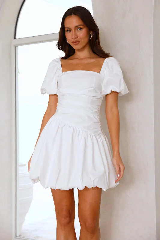 Monte Carlo Bubble Mini Dress White