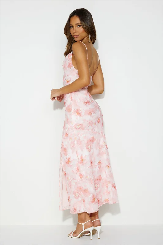 Mystic Splendor Midi Dress Pink