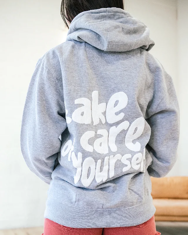 Take Care of Yourself Hoodie - Heather Gray FINAL SALE