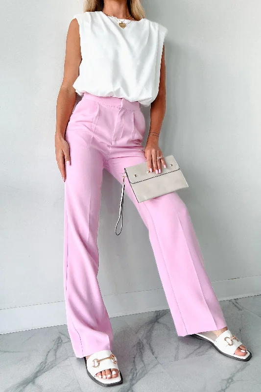 Pressure's On Straight Leg Dress Pants (Pink)