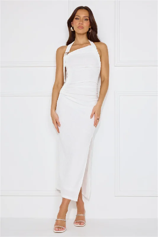 Songs Of The Sea Halter Midi Dress White