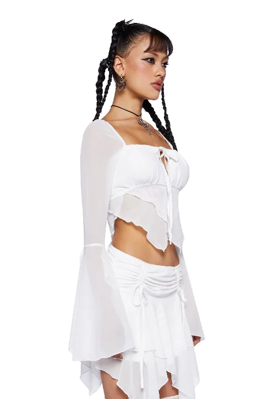 Wild Attraction Mesh Top- Off White