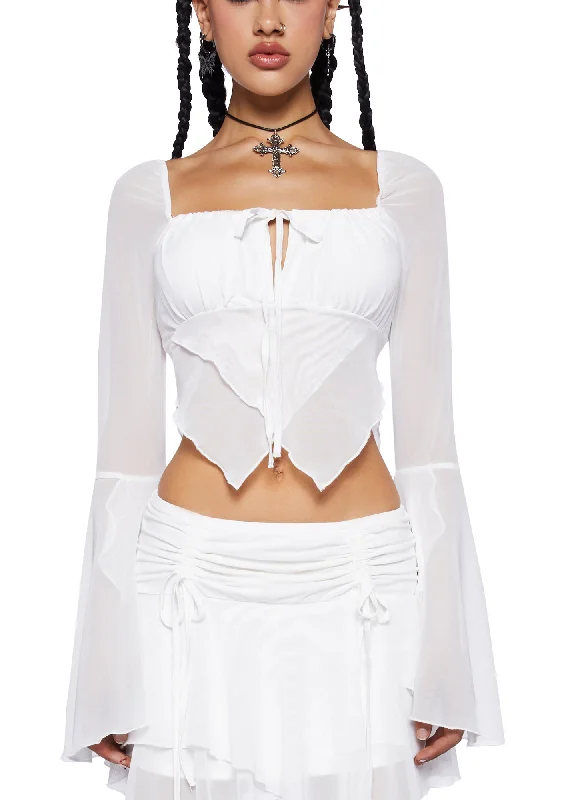 Wild Attraction Mesh Top- Off White