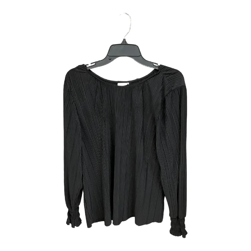 Black Blouse Long Sleeve Ava & Viv, Size Xxl