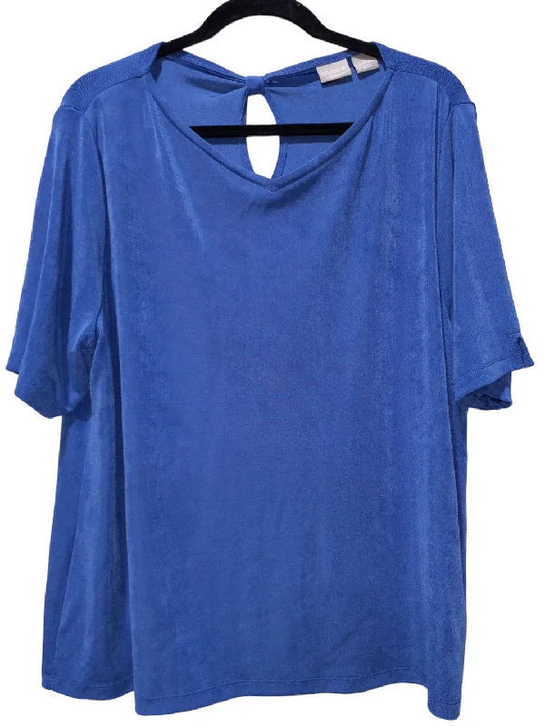 Blue Blouse Short Sleeve Chicos, Size Xxl