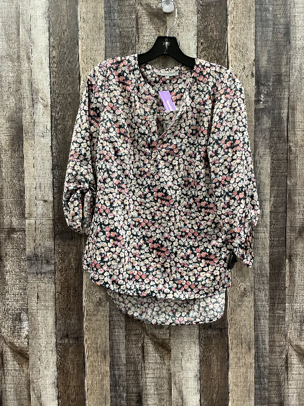 Floral Print Blouse Long Sleeve Daniel Rainn, Size M