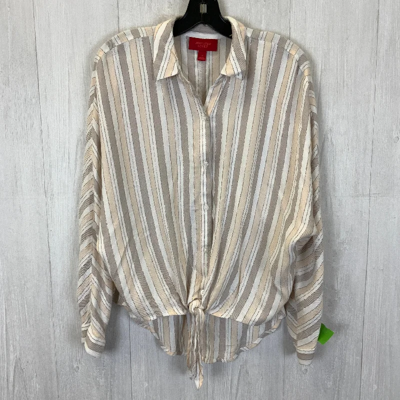 White Blouse Long Sleeve Jennifer Lopez, Size M