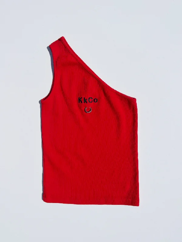 Asymetrical Rib Tank - Red