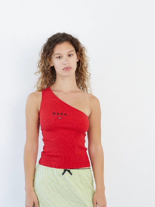 Asymetrical Rib Tank - Red